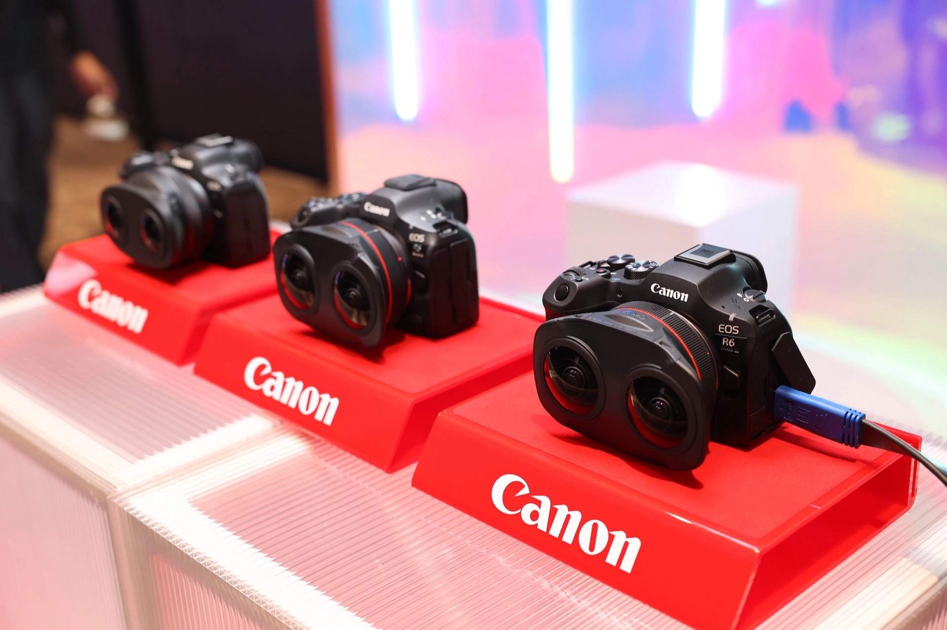 Camera equipment on display